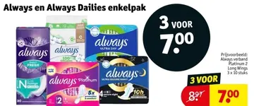 Aanbieding: Always en Always Dailies enkelpak