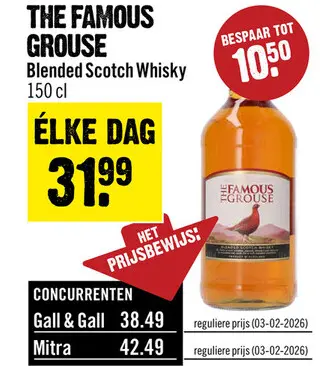 Aanbieding: The Famous Grouse Whisky 150 cl