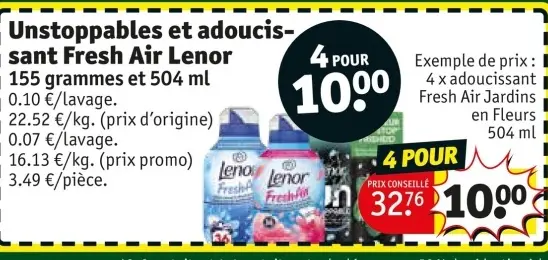 Offre: Unstoppables et adoucissant Fresh Air