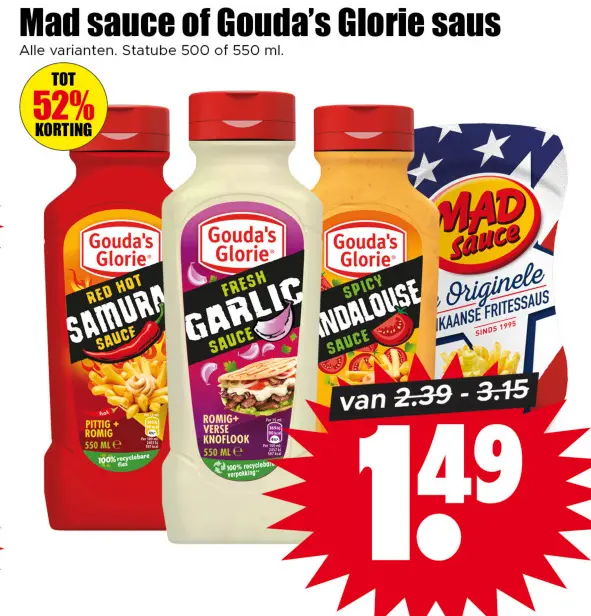 Aanbieding: Mad sauce of Gouda's Glorie saus