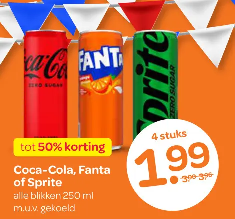 Aanbieding: Coca-Cola, Fanta of Sprite