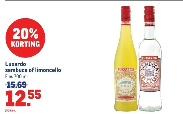 Aanbieding: sambuca of limoncello
