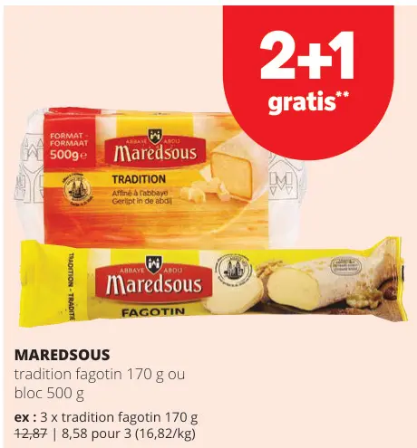 Offre: Maredsous tradition fagotin ou bloc