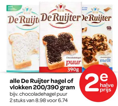 Aanbieding: De Ruijter hagel of vlokken