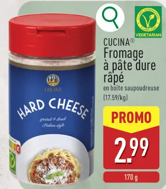 Offre: Fromage à pâte dure râpé