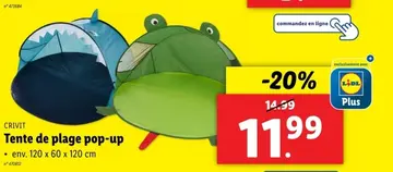 Offre: Tente de plage pop-up