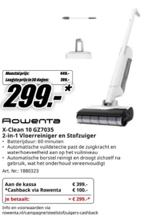 Aanbieding: X-Clean 10 GZ7035 2-in-1 Vloerreiniger en Sto