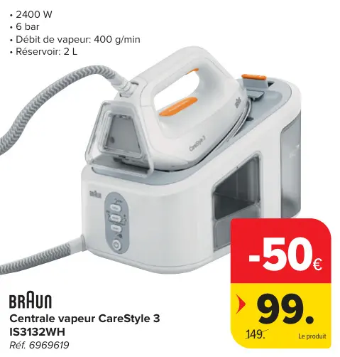 Offre: Centrale vapeur CareStyle 3 IS3132WH
