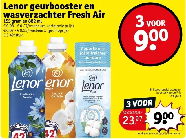 Promotie: Lenor geurbooster en wasverzachter Fresh Air