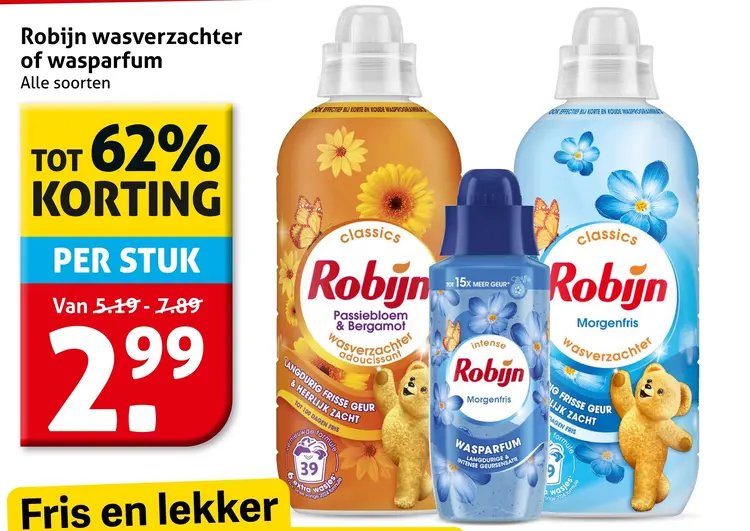 Aanbieding: Robijn wasverzachter of wasparfum