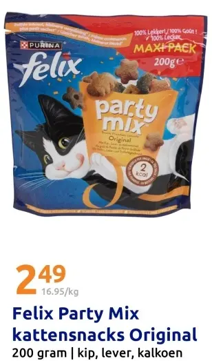 Aanbieding: Felix Party Mix kattensnacks Original