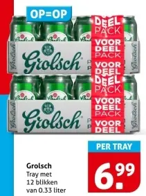 Aanbieding: Grolsch Tray met 12 blikken