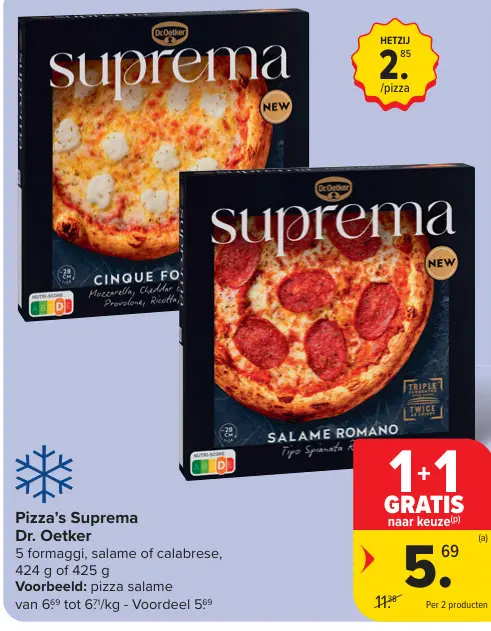 Promotie: Pizza's Suprema
