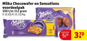 Aanbieding: Milka Chocowafer en Sensations voordeelpak