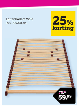 Aanbieding: Lattenbodem Viola - 26 latten - 90x200 cm