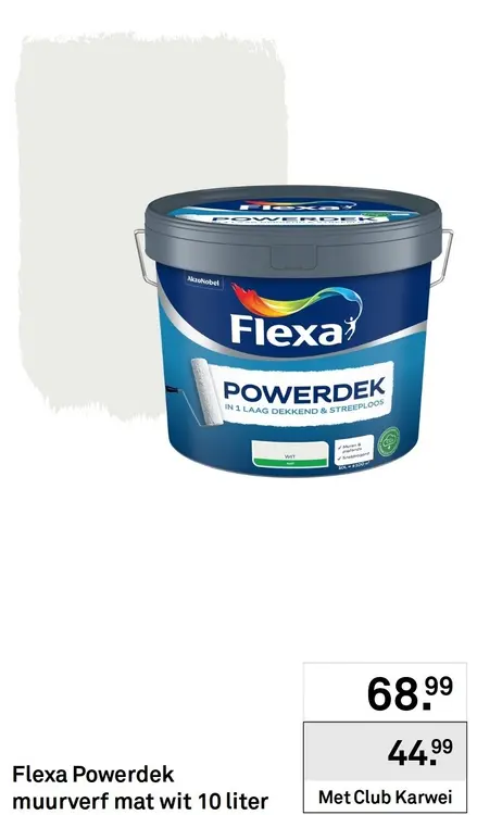 Aanbieding: Powerdek muurverf mat wit