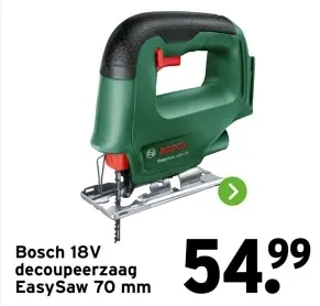 Aanbieding: Bosch 18V decoupeerzaag EasySaw 70 mm