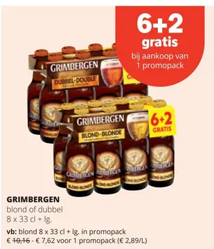 Aanbieding: Grimbergen blond of dubbel