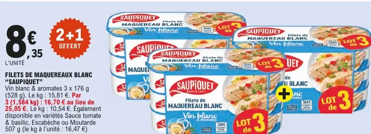 Offre: Filets de maquereaux blanc