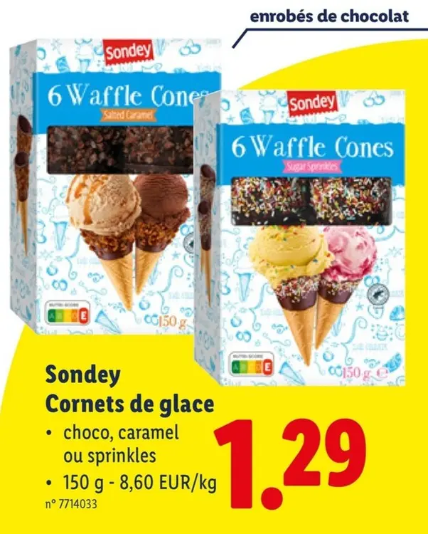 Offre: Cornets de glace