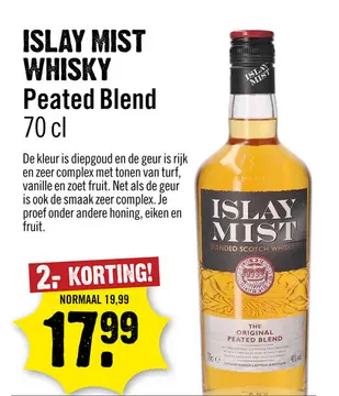 Aanbieding: Islay Mist Original Peated Blend Whisky 70 cl