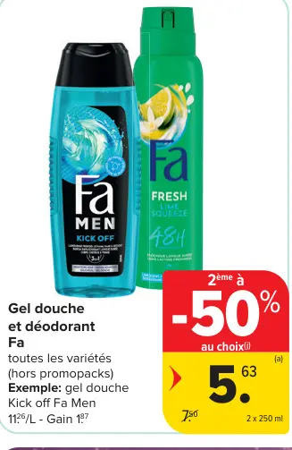 Offre: Gel douche et déodorant