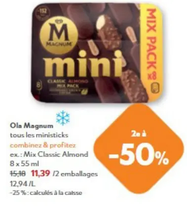 Offre: Magnum mini Classic Almond Mix Pack