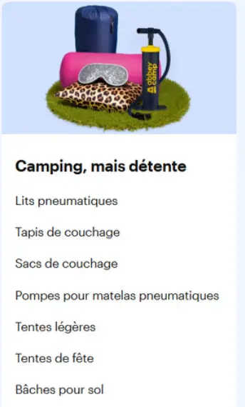 Offre: Camping, mais détente