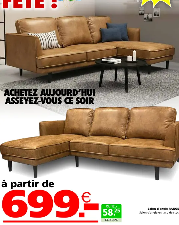 Offre: Salon d'angle RANGE