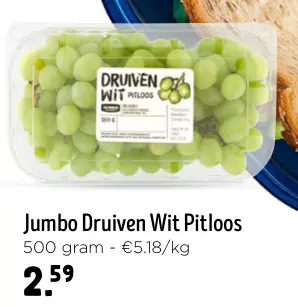 Aanbieding: Druiven Wit Pitloos