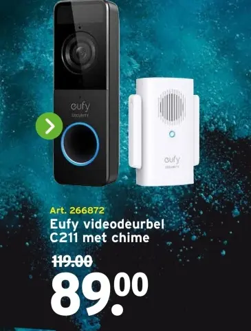 Aanbieding: Eufy videodeurbel C211 met chime