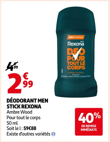 Offre: Déodorant men stick