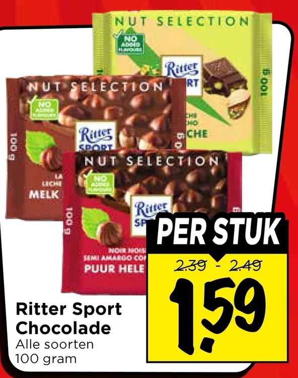 Aanbieding: Ritter Sport Chocolade
