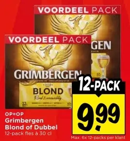 Aanbieding: Grimbergen Blond of Dubbel