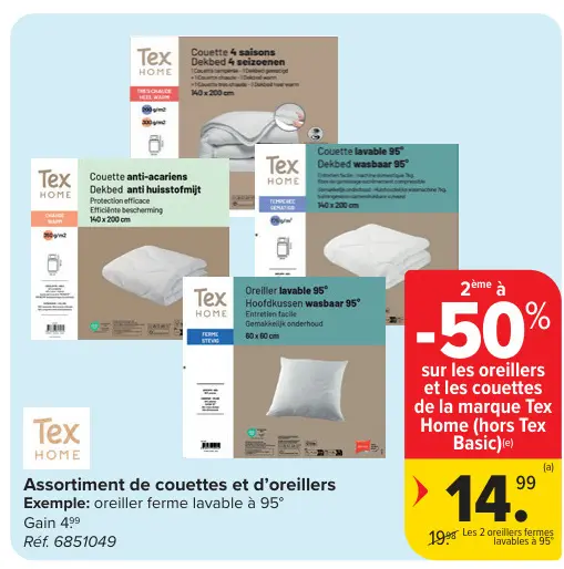 Offre: Assortiment de couettes et d'oreillers