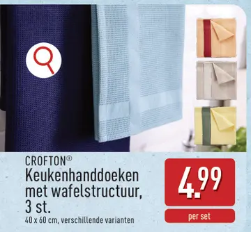 Offre: Keukenhanddoeken met wafelstructuur