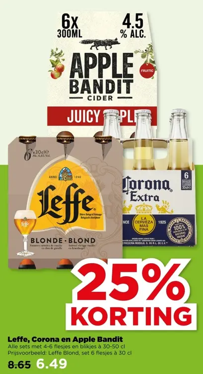 Aanbieding: Leffe, Corona en Apple Bandit