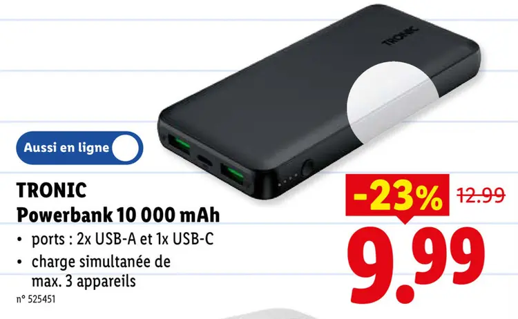 Offre: Powerbank 10 000 mAh