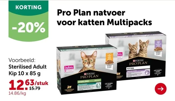 Promotie: Pro Plan natvoer voor katten Multipacks