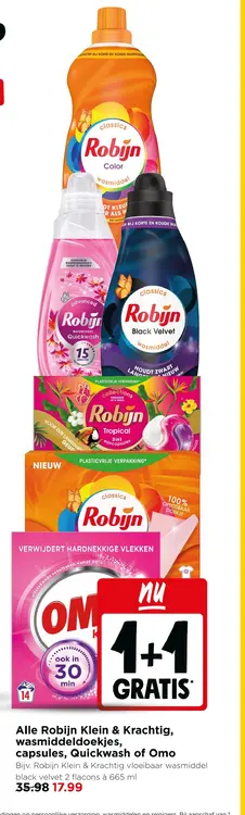 Aanbieding: Robijn Klein & Krachtig, wasmiddeldoekjes, ca