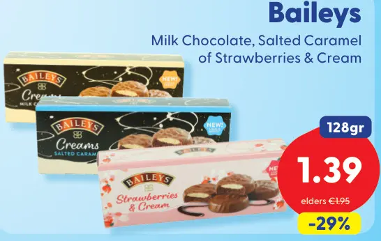 Aanbieding: Milk chocolate, salted caramel of strawberries & cream