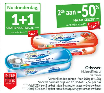 Aanbieding: Odyssée Makreelfilets of Sardines