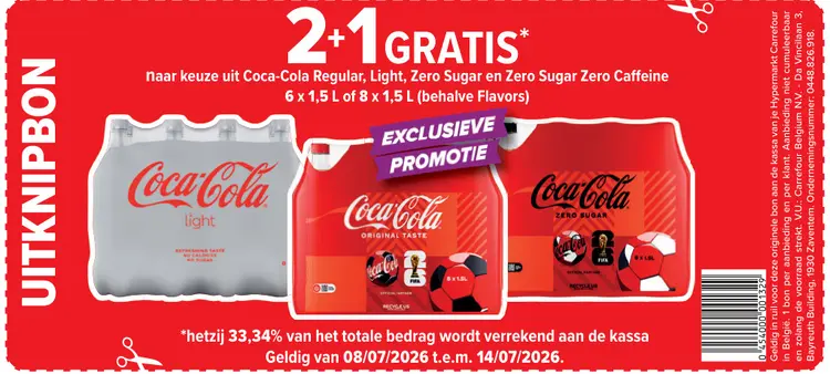Promotie: Coca-Cola Regular, Light, Zero Sugar en Zero 