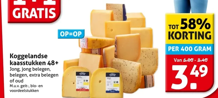 Aanbieding: Koggelandse kaasstukken 48+