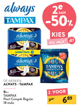 Aanbieding: TAMPAX Pearl Compak Regular