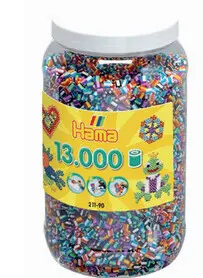 Aanbieding: Hama Midi Strijkkralen in Pot - Gestreept (090), 13.000st.