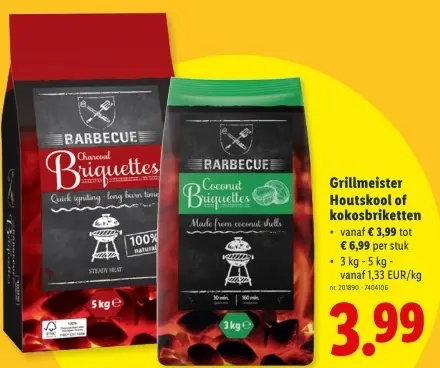 Promotie: Houtskool of kokosbriketten