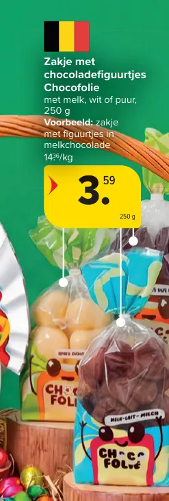 Promotie: Zakje met chocoladefiguurtjes Chocofolie