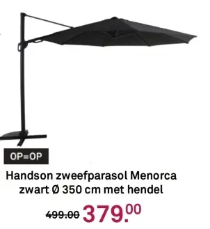 Aanbieding: Zweefparasol Menorca zwart Ø350 cm me