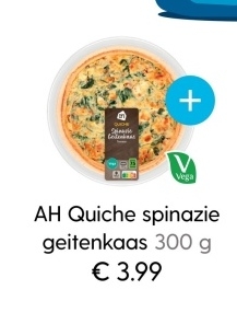 Aanbieding: AH Quiche spinazie geitenkaas